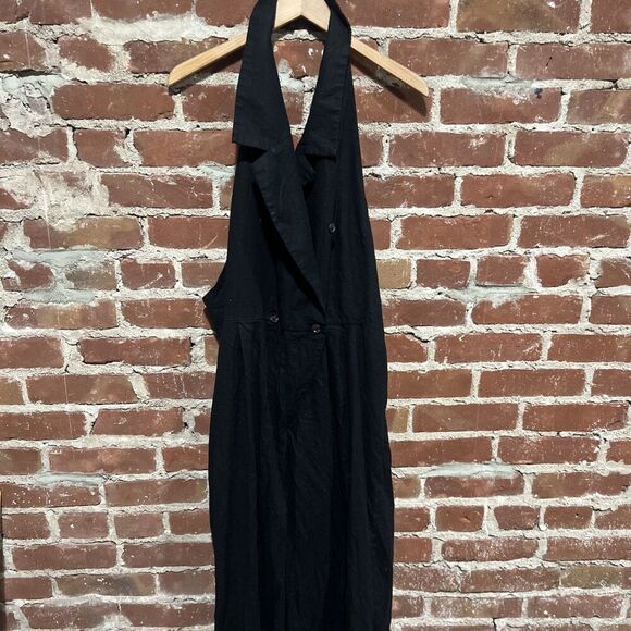 Banana Republic Plus Size Linen Blend Jumpsuit 20 Black - Picture 1 of 5